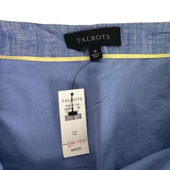 Talbots Embroidered A-Line Skirt size 12 Chambray - Picture 4 of 9